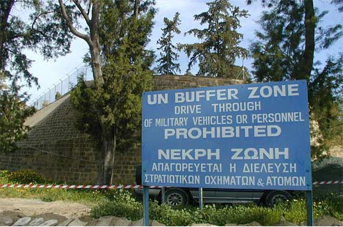 UN sign in Cyprus
